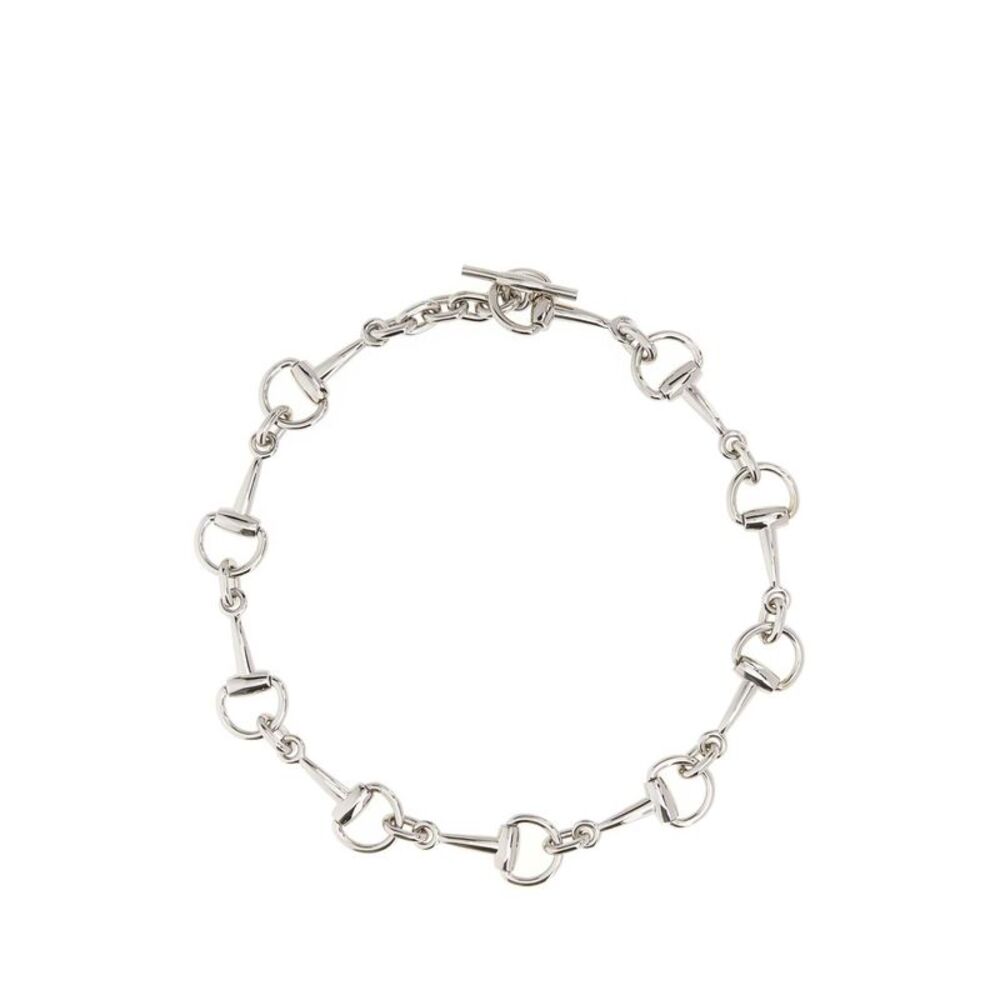Gucci Women Silver Metal Horsebit Necklace